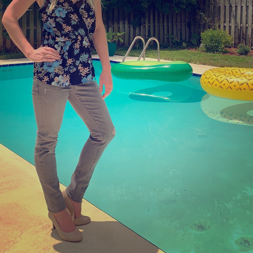 Gray Modern Skinny Loft Jeans